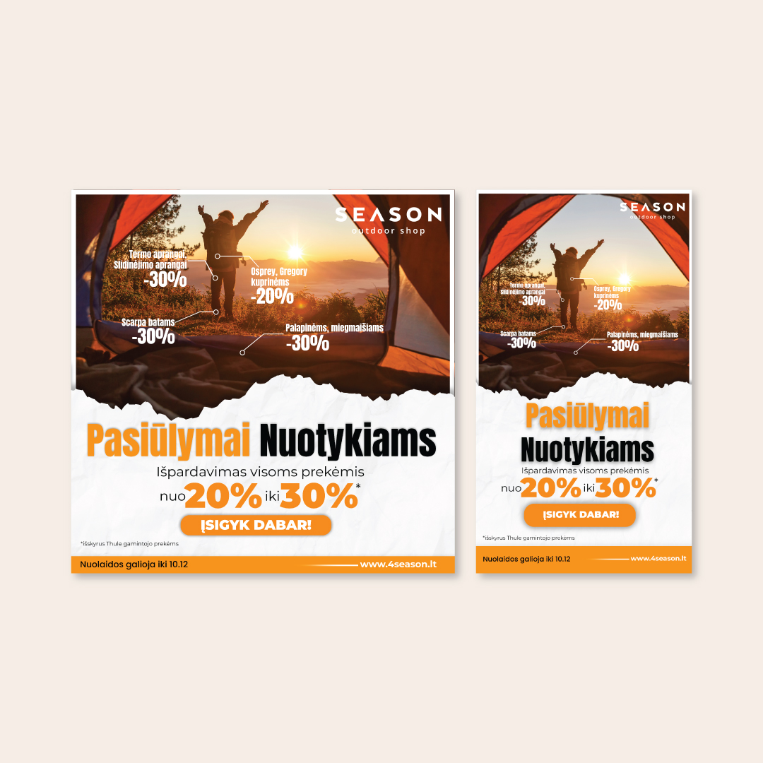 4Season kampanijos alternatyvus banerio dizainas